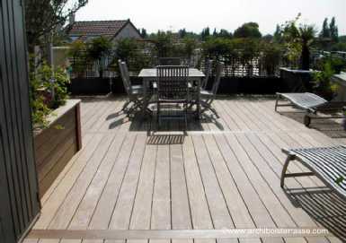 balcon prolonge de terrasse bois exotique