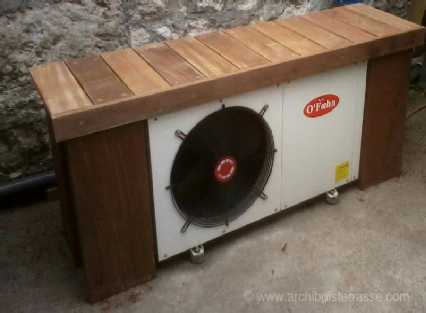 habillage pompe a chaleur de piscine en bois eure 27