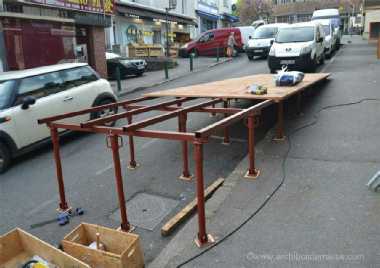 montage terrasse de rue en pente