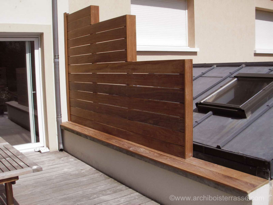 Conception d'une terrasse en bois: Brise vue en bois pour balcon ou  terrasse