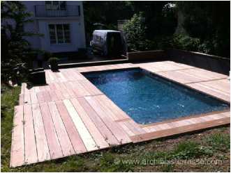 terrasses de piscine en escaliers, optimisation de terrain en pente