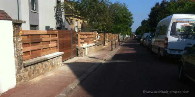portail bois coulissant red cedar