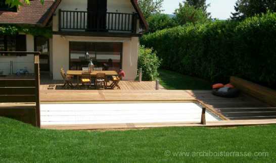 protections de piscine, garde-corps bois et inox