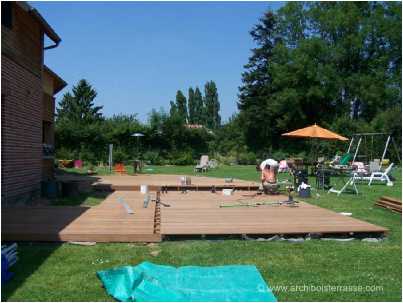 Terrasse bois au sol Songeons photo de mise en oeuvre
