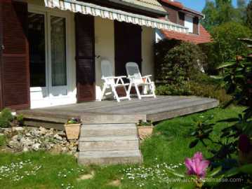 terrasse bois gris brillant