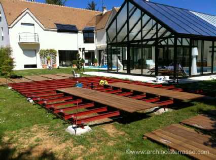 terrasse bois montage sur IPN