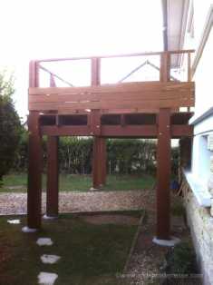 terrasse hauteur et rambarde bois design