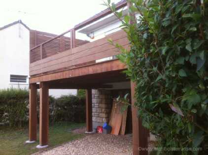 terrasse en hauteur garde-fou et ecran