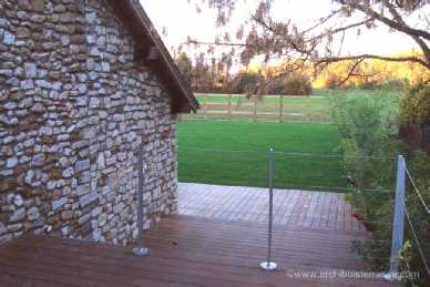 terrasse pilotis garde corps inox massif