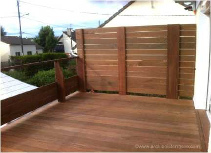 terrasse pilotis avec pare-vue