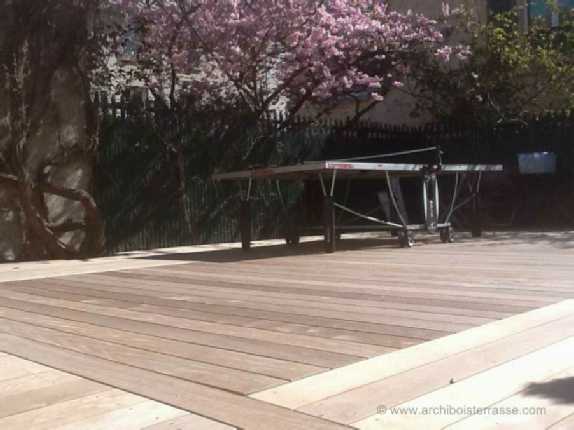 terrasse de piscine mobile sur une piscine