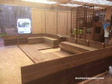 Extension d'une terrasse bois avec modules fabriqués en atelier