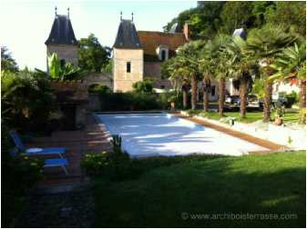 terrasse et entourage de piscine au chateau