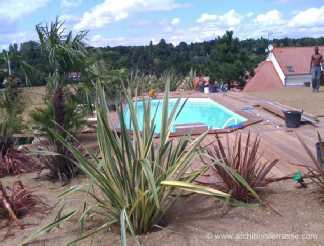 piscine bois plantation de vegetaux en fin de chantier