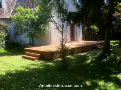 Terrasse en bois surélevée réalisée à Aneth - Eure et Loir (28)