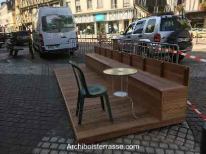 Terrasse en bois de bar avec banquette Gaillon Eure 27